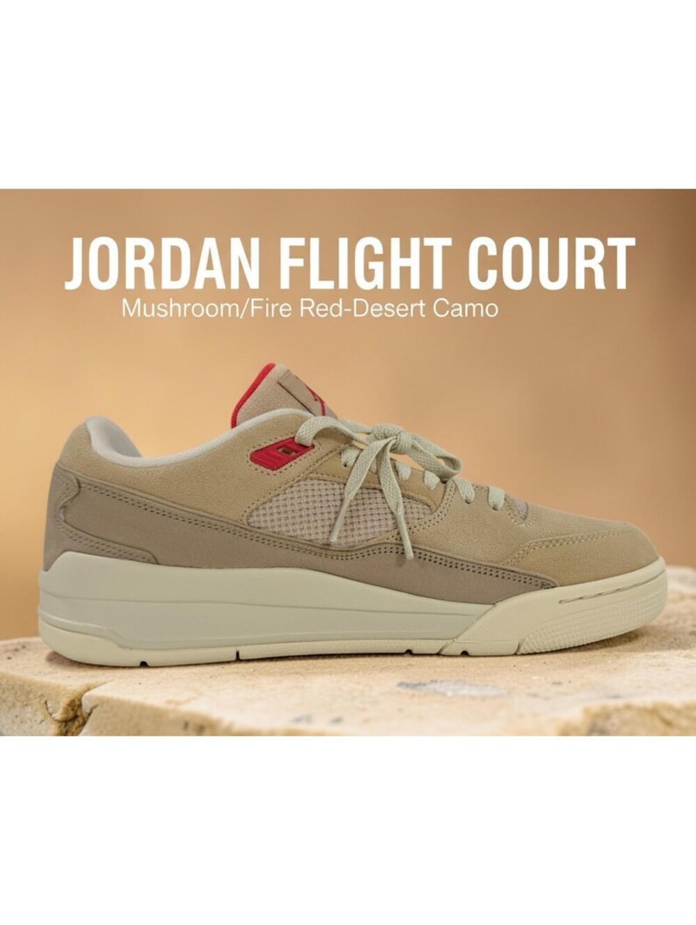 Jordan Flight Court Men's 11 Mushroom Fire Red Desert Camo HF3255-201 NWOT Box
